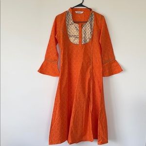 KURTA ORANGE GOLD - top